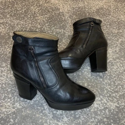 Botines Acne Studios para mujer de cuero negro con plataforma UK5 US7.5 hechos en Italia Foto 1 de 4
