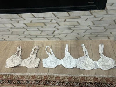 (3) Olga Bra Size 36c Luxury Lift Underwire White Blue Nude 35063 35002 - Image 1 of 4