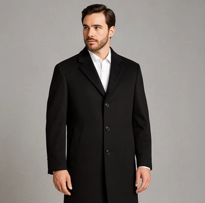 Jos A Bank Coat Mens 42R Cashmere Overcoat Old Money Quiet Luxury Preppy Office - Image 1 of 4