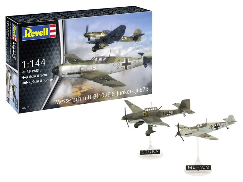 Revell 03770 - 1/144 Messerschmitt Bf109E & Junkers Ju87B Stuka - Neuf - Image 1 of 1