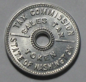 WASHINGTON STATE SALES TAX TOKEN TAX COMMISION - Picture 1 of 2
