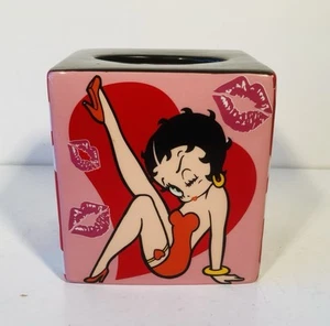 Ceramic Napkin Holder Dispenser Betty Boop With Puppy - Picture 1 of 24