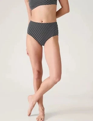 Athleta Parte Inferior de Natación Cintura Alta - Mediana - Raya Negra - Nuevo sin Etiquetas Foto 1 de 3