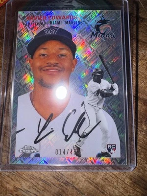 Xavier Edward's #149 Topps Platinum Topps 2023 Logo Refractor 14/499 RC - Image 1 of 4