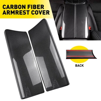Center Armrest Cover Carbon Fiber Look For Mercedes Benz E W213 2016 17-2023 EK - Image 1 of 4