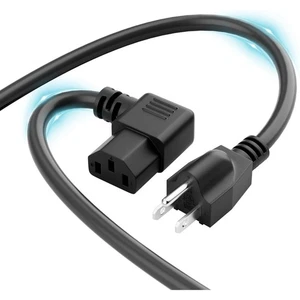 3-Prong Straight to 90 Degree Angled Plug Replacement Power Cord 15 Ft, - Picture 1 of 6