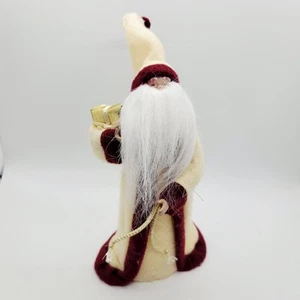 Topper de árbol de Navidad de Papá Noel de fieltro crema vintage - Imagen 1 de 10