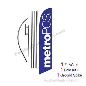 MetroPCS (lila) Feder Banner Flagge Kit mit Stange + Spitze - Bild 1 von 1