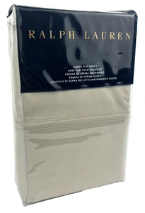 Lenzuolo piatto RALPH LAUREN QUEEN RL 464 in percalle massello grigio flanella pallido - Foto 1 di 11