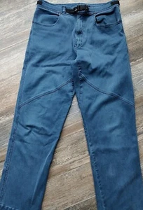 PrAna Rugged Cargo Pants Blue Belted Distressed Outdoor Wear Y2K Baggy Large - Picture 1 of 14