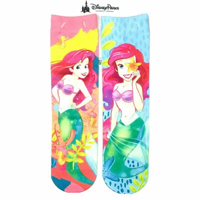 Disney Parks Kids Multicolor Crew Polyester The Little Mermaid Ariel Socks Sz L - Image 1 of 4
