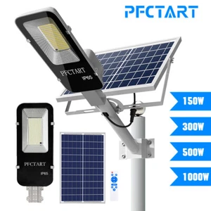 Outdoor Solar Street Lights  Sensor Commercial Dusk To Dawn Big Road Lamp1000W - Picture 1 of 17
