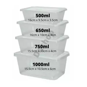 Contenitore per alimenti da asporto forte plastica microonde congelatore scatole di immagazzinaggio sicure coperchi - Foto 1 di 11