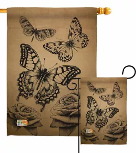 Bandiera da giardino farfalle insetti e rane amici regalo decorativo cortile casa striscione - Foto 1 di 17