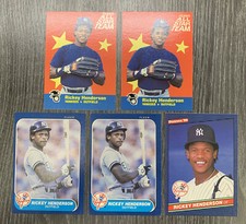 (2) 1986 Fleer Rickey Henderson All Stars Insert #7 + (2) Base + 1986 Donruss