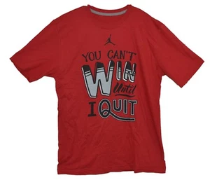NIKE AIR JORDAN AJ 23 You Cant Win Until I Quit Red T-Shirt Medium Chicago Bulls - Picture 1 of 4