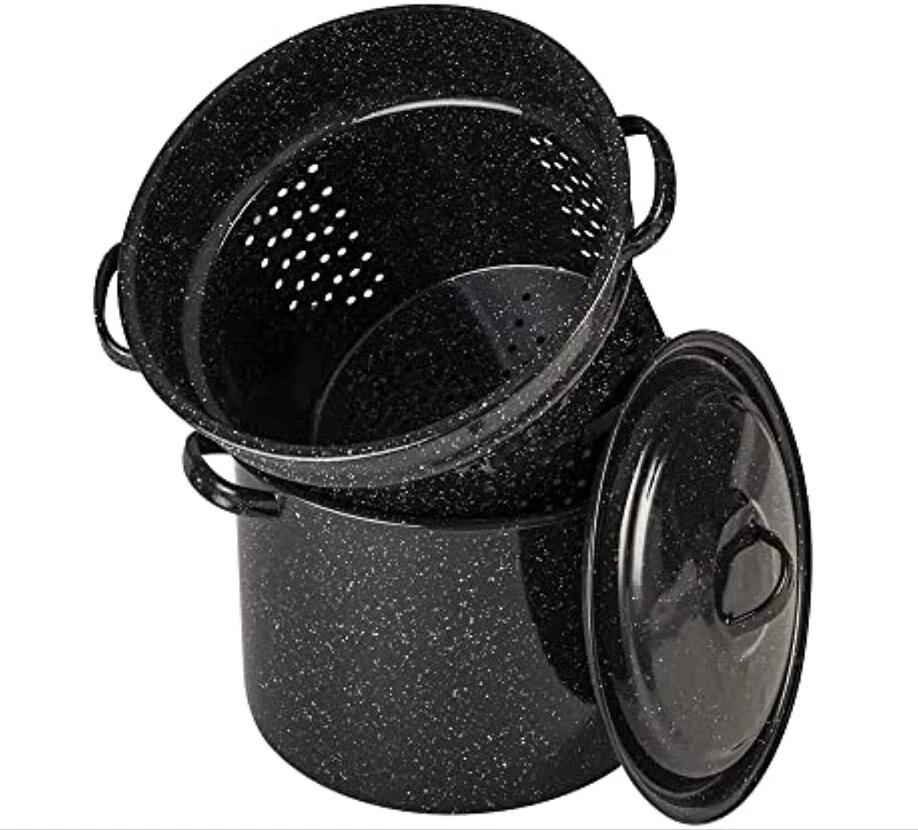Granite Ware Blancher Stock Pot Strainer 7.5 Quart 3-piece Set Drainer Canning - Image 1 of 4