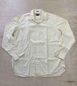 J Crew Shirt Mens Large Yellow Striped Long Sleeve Button Up Casual - Picture 1 of 5
