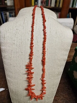 Collana Corallo rosso Lung. Cm. 56 vintage (V3) ^ - Immagine 1 di 4