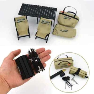 1 Set Camping Equipment Folding Seat Mini Egg Roll Table for 1/10 RC Crawler Car - Picture 1 of 25