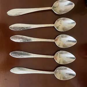 Set 5 pezzi originali URSS vintage antichi di acciaio inox cucchiai sovietici russi - Foto 1 di 10