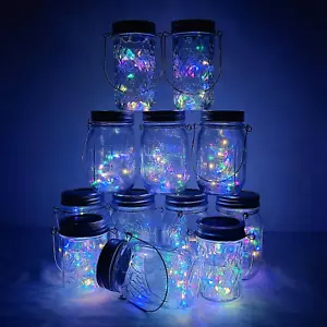Solar Mason Jar Lights, 12 Pack 30 LED Fairy Star Firefly String Lids Lights ... - Picture 1 of 1