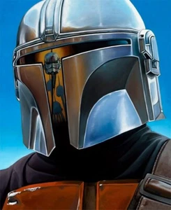 Der mandalorianische Helm Sturmtruppe Reflexion christlicher Wagenfahrer Star Wars Kunst - Bild 1 von 6
