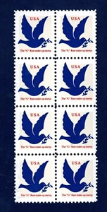 STATI UNITI 1994 Blue Dove Carrying Olive Branch blocco di 8 MNH** (blu scuro) - Picture 1 of 1