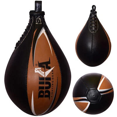 BUKA FIGHTING GEAR BUKA Leather Speed Ball Training Punching Speed Bag Boxing MMA Pear Punch Bag
