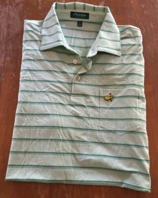 Masters Classics  ~The Masters~ Mens SZ XL Golf Polo Shirt Green Striped EUC - Image 1 of 4