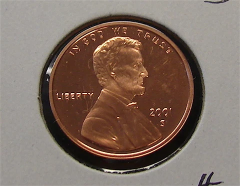 Proof Lincoln Memorial Penny---2001-S Proof Cover