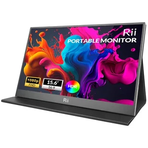 Monitor multimediale portatile 15.6", IPS Full HD, HDR, Audio, Mini HDMI, USB-C - Afbeelding 1 van 11