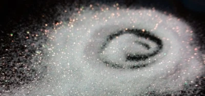 Nail Art CA Glitter irisierend weiß mit gold-blue Shine Effekt Glamour White 213