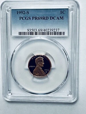 1992-S Lincoln Memorial Reverse Cent PCGS PR69RD DCAM - Image 1 of 4