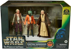 FIGURA EN MANO DE 6" STAR WARS SERIE NEGRA POWER OF THE FORCE CANTINA SHOWDOWN *EE. UU. - Imagen 1 de 8