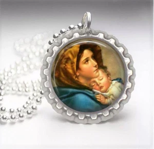 Maria Silver Bottle Cap Necklace 1 - Picture 1 of 1