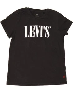 LEVI'S Womens Graphic T-Shirt Top UK 14 Large Black Cotton TW02 - Picture 1 of 3
