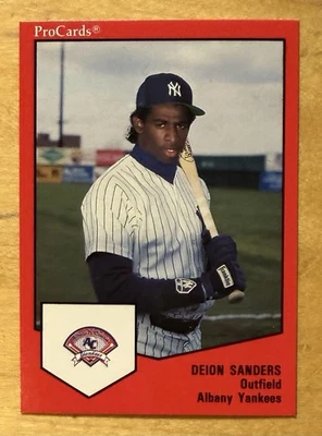 Deion Sanders Rookie 1989 ProCards #338 Albany Yankees NM-MT Rare - Image 1 of 2