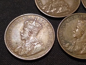 5 verschiedene Kanada großer Cent Datumssatz 1916-1920 Rolle George ss vz Kupfermünzen - Bild 1 von 11