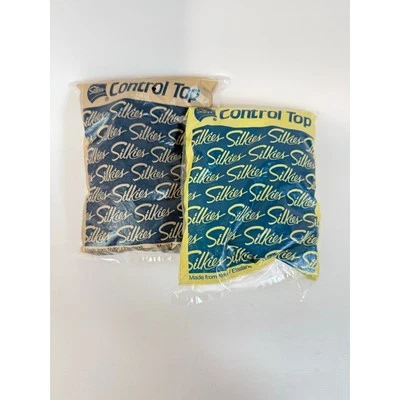 Silkies Juego de 2 Panty Manguera Blanco y Negro Damas Queen XL Nuevo En Paquete Hecho en EE. UU. Foto 1 de 4