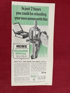 Vintage 1973 Print Ad RCBS Reloader Special JR Press Primer Catcher Ad - Picture 1 of 3
