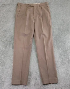 Sergio Versari Trousers Mens W34 L31 Brown Wool Formal Career Super 110s - Picture 1 of 11