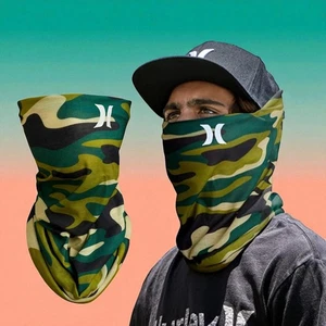 Hurley Multi-Functional Seamless 8 Ways Wear Gaiter Face Mask Scarf Beanie Camo - Picture 1 of 9