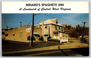 Postal cromada Minard's Spaghetti Inn Restaurant Clarksburg West Virginia - Imagen 1 de 2
