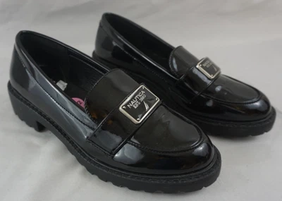 Mocasines de tacón sin cordones Nautica Preppy zapatos de charol negros Y2K clásicos talla 5,5 en muy buena condición Foto 1 de 4