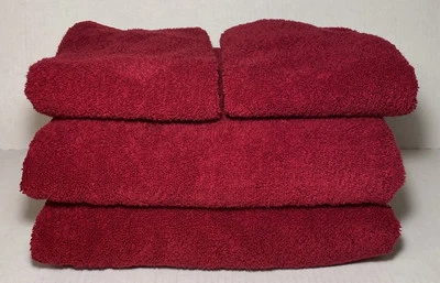 Juego de 2 toallas de baño y mano rojas Sonoma de algodón para toda la vida Oeko Tex Foto 1 de 4