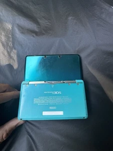 Nintendo 3DS Handheld Game Console CTR-001 Aqua Blue Missing Analog Stick Rubber - Picture 1 of 13