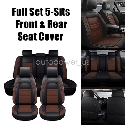 For Cadillac CTS SRX ATS STS XTS Car 5-Seat Covers Front Rear Cushion Pad Brown Foto 1 de 4
