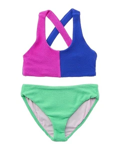 Terez 2Pc Sport Bikini Set Blue 4 - Picture 1 of 2