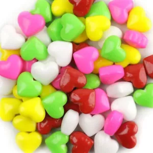 Rainbow Hearts USA Candy 2 LBs Bulk Vending Hard Fruit Candy FREE SHIP LOWER 48 - Picture 1 of 6